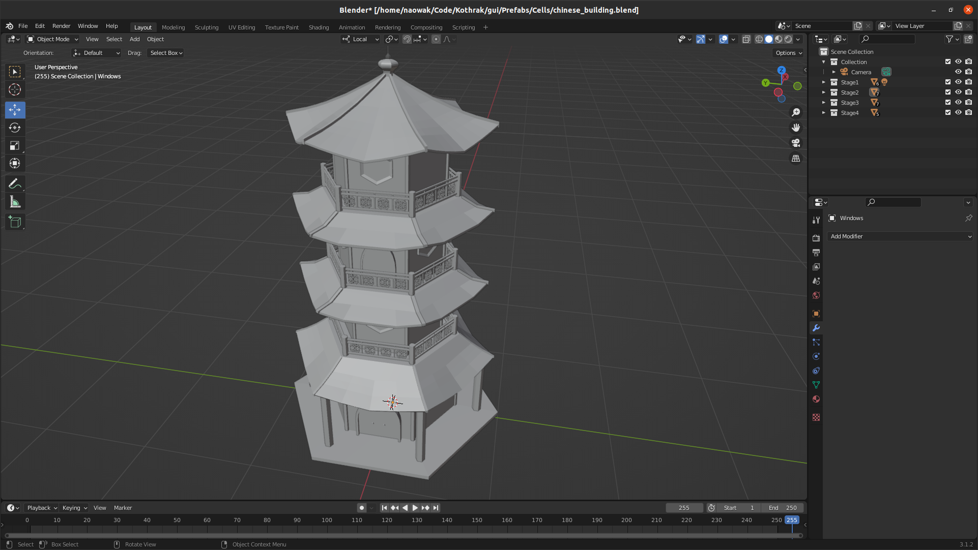 Modèle 3D d'un bâtiment